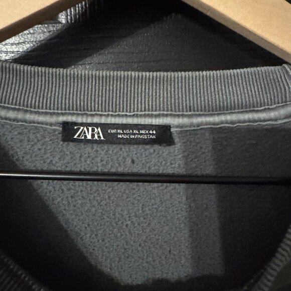 Mens Zara Dark Gray Mock Neck Sweatshirt - Picture 3 of 4